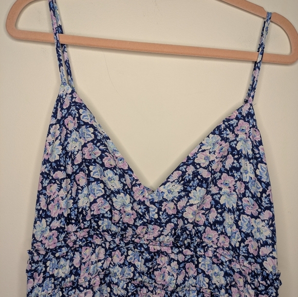 Skies Are Blue Cutout Back Maxi Floral Ruffled Dress Size Large NWT - Picture 6 of 14